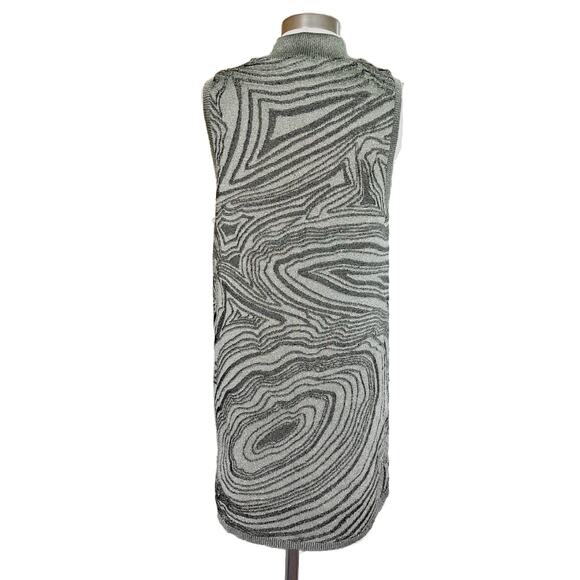 By ANTHROPOLOGIE Metallic Sleeveless Mock-Neck Sweater Mini Dress XL Petite - Picture 6 of 12